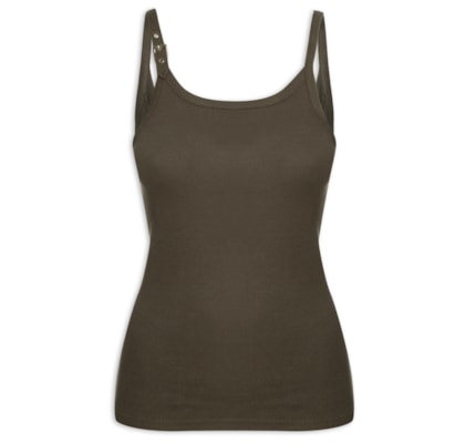 Regata Feminina Canelada Fivela Sam - Marrom