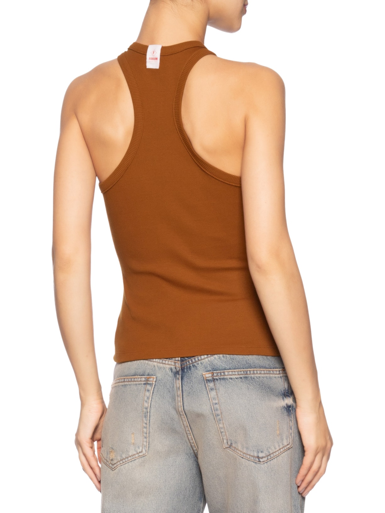 Regata Feminina Canelada Marrom  Forum