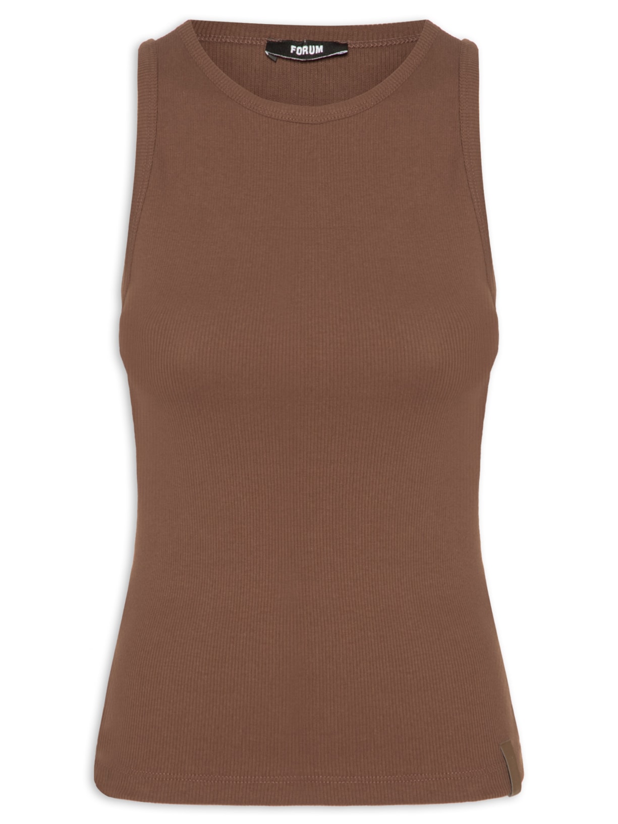 Regata Feminina Canelada Marrom Forum