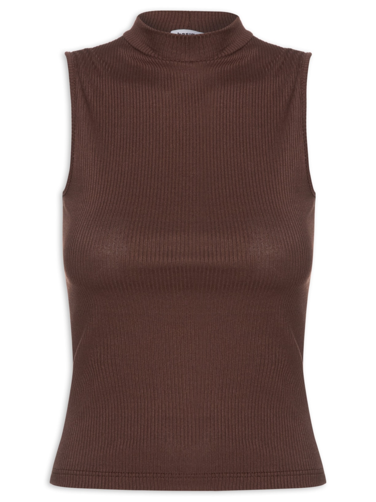 Regata Feminina Canelada Marrom Basiq