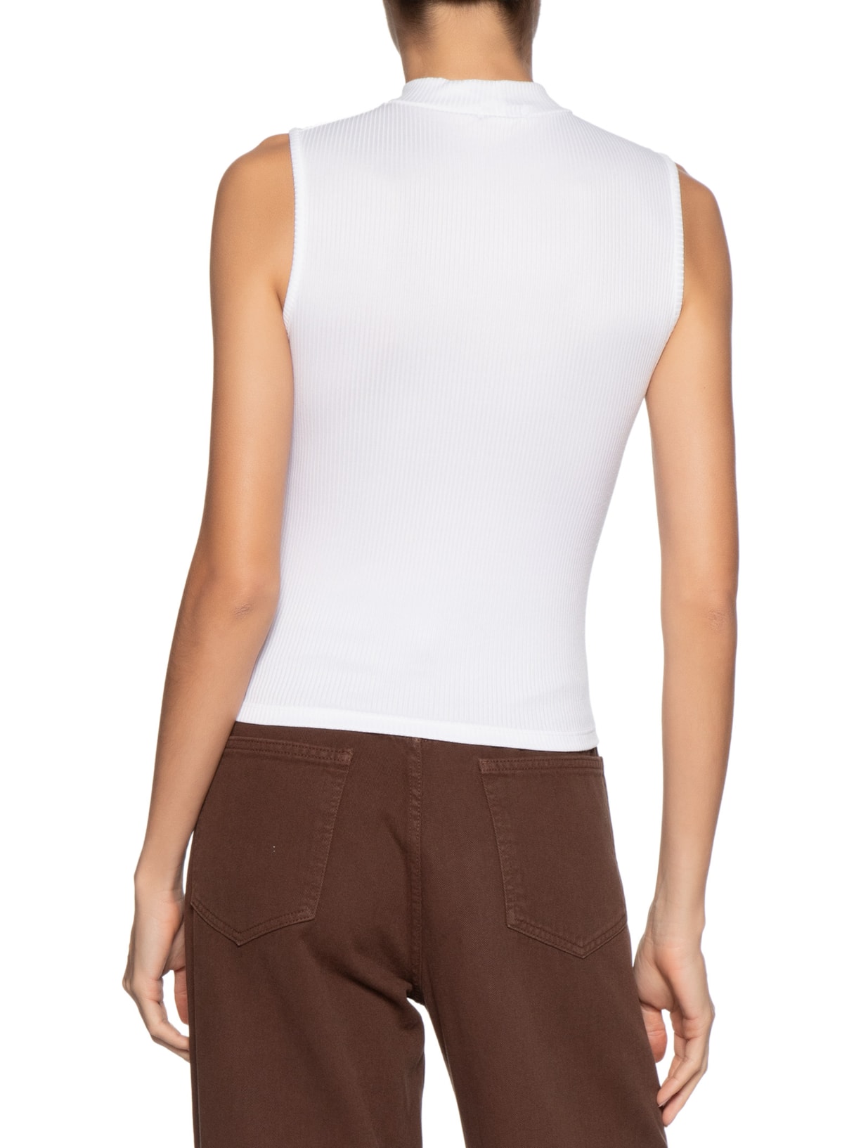 Regata Feminina Canelada Off White Basiq