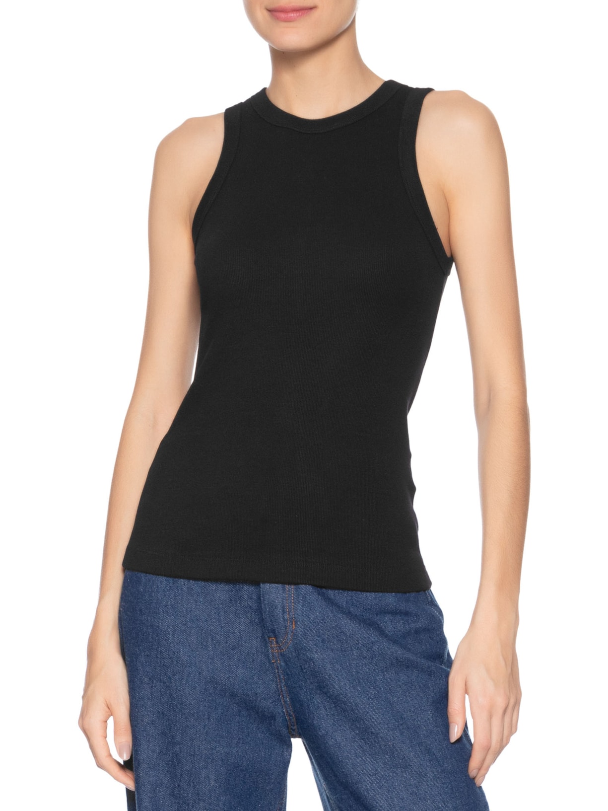 Regata Feminina Canelada Preto Camys