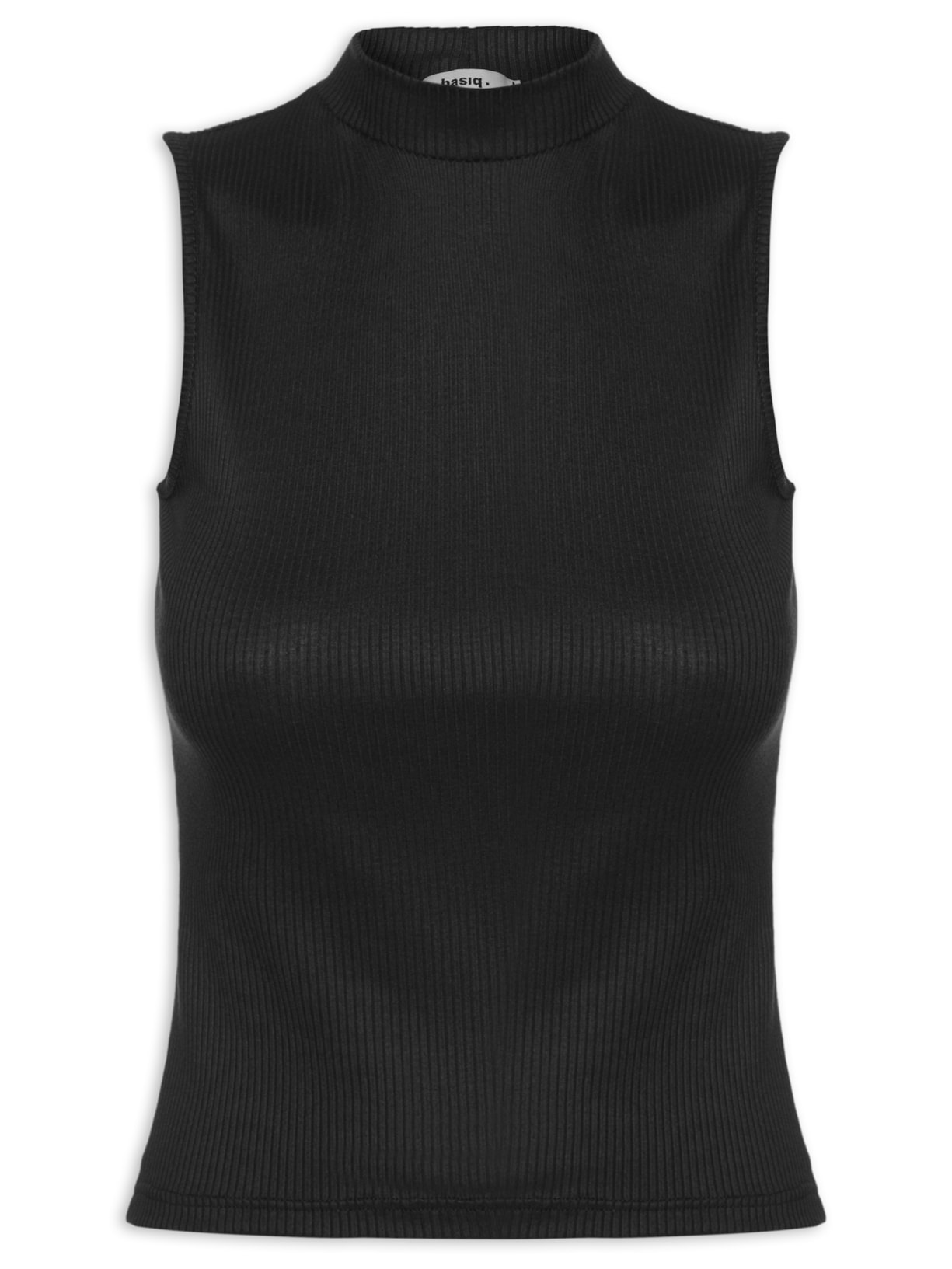 Regata Feminina Canelada Preto Basiq