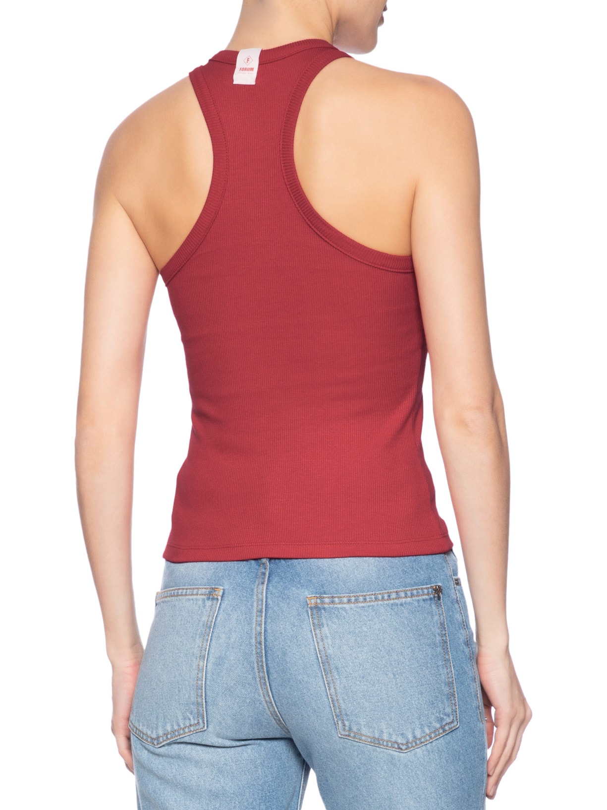 Regata Feminina Canelada Vermelho Forum