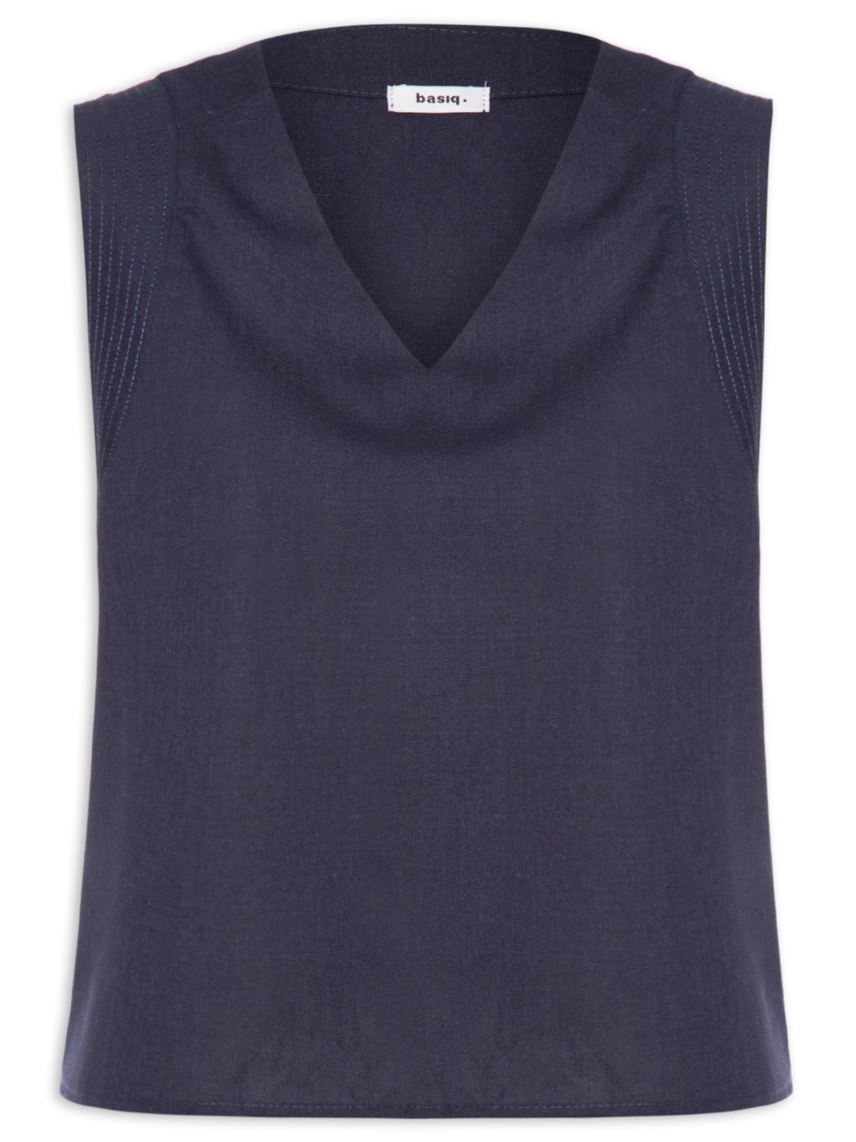 Regata Feminina Com Detalhe Bordado Na Cava - Azul