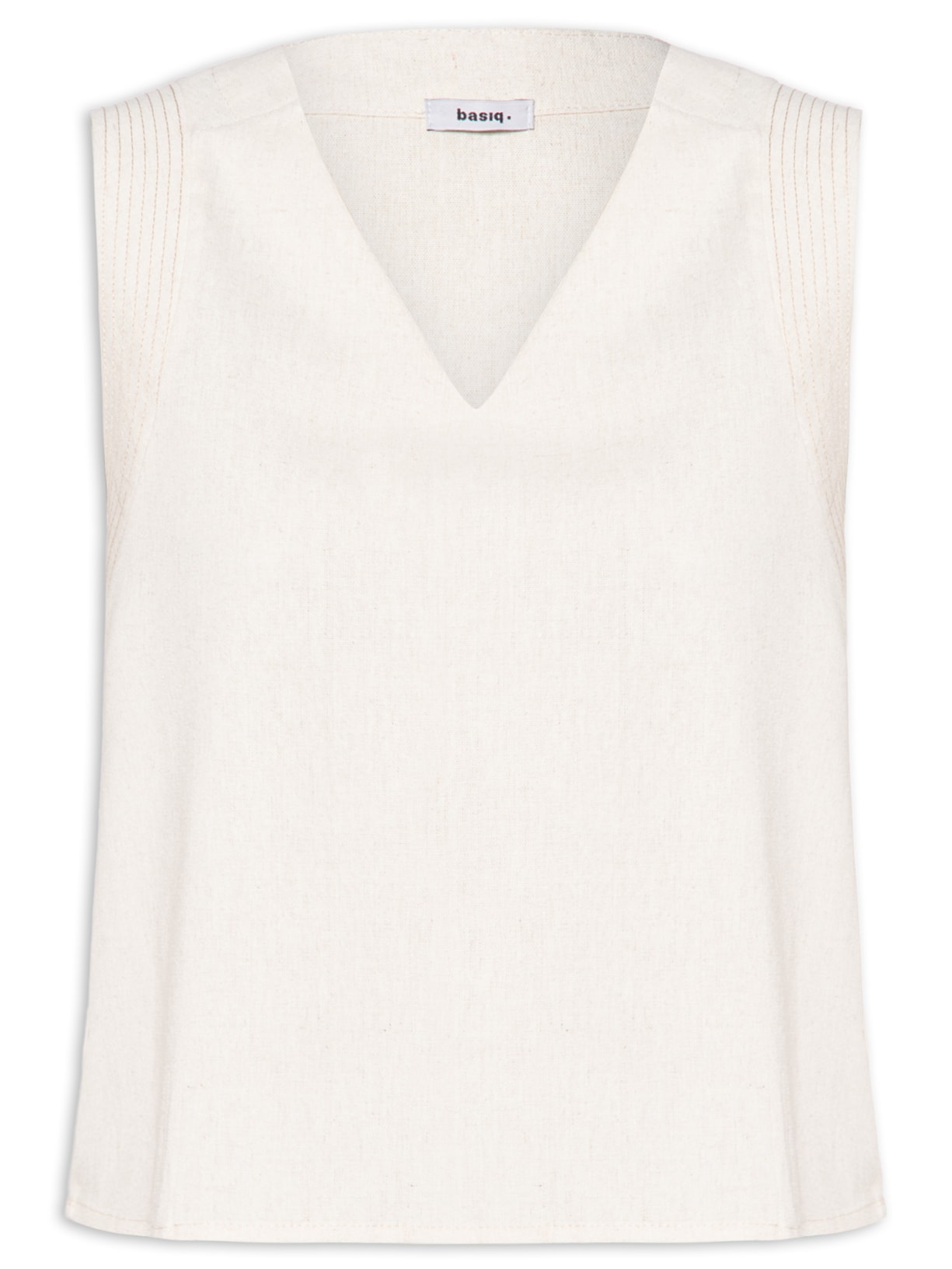 Regata Feminina Com Detalhe Bordado Na Cava - Bege