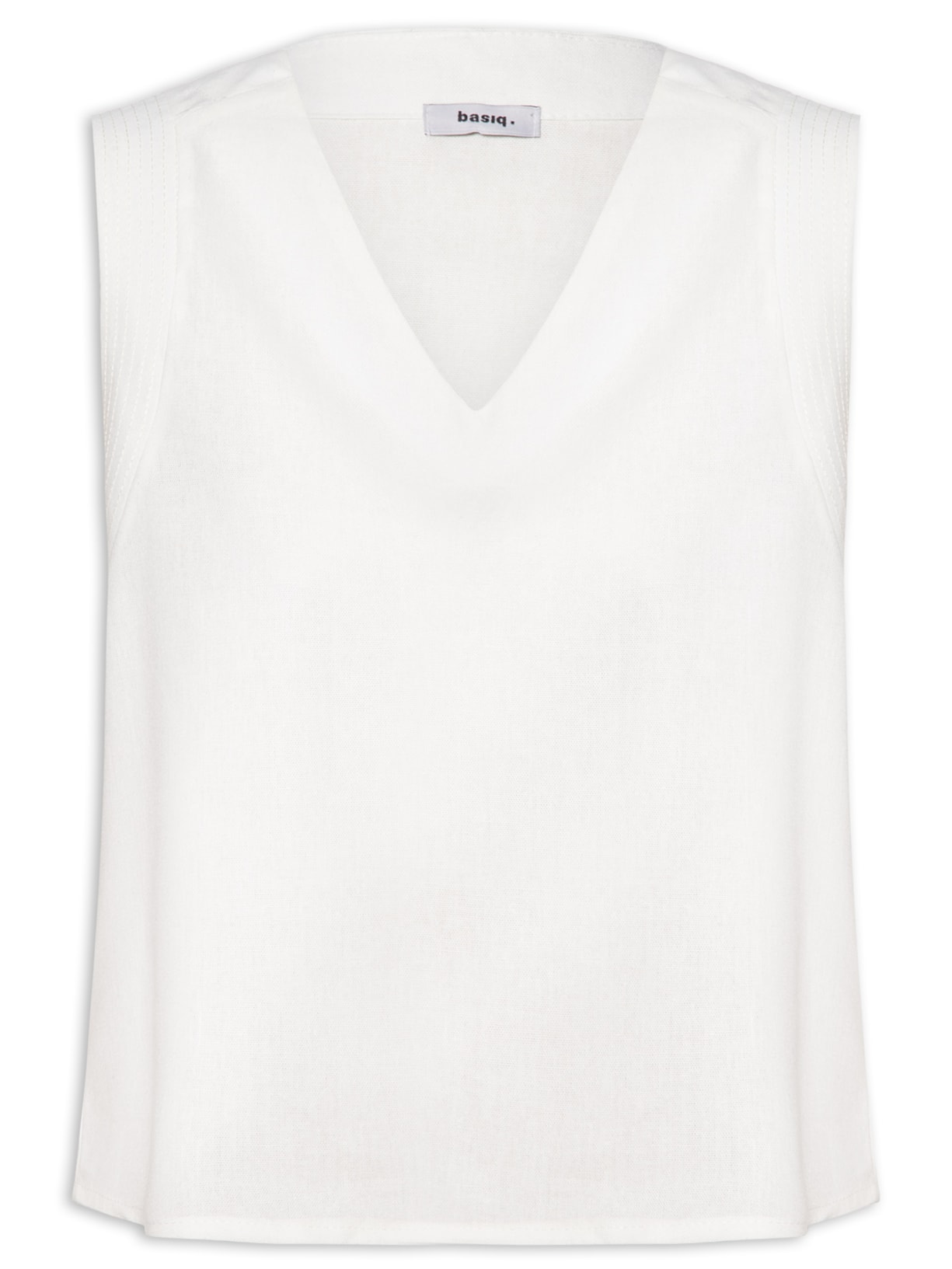 Regata Feminina Com Detalhe Bordado Na Cava Off White Basiq