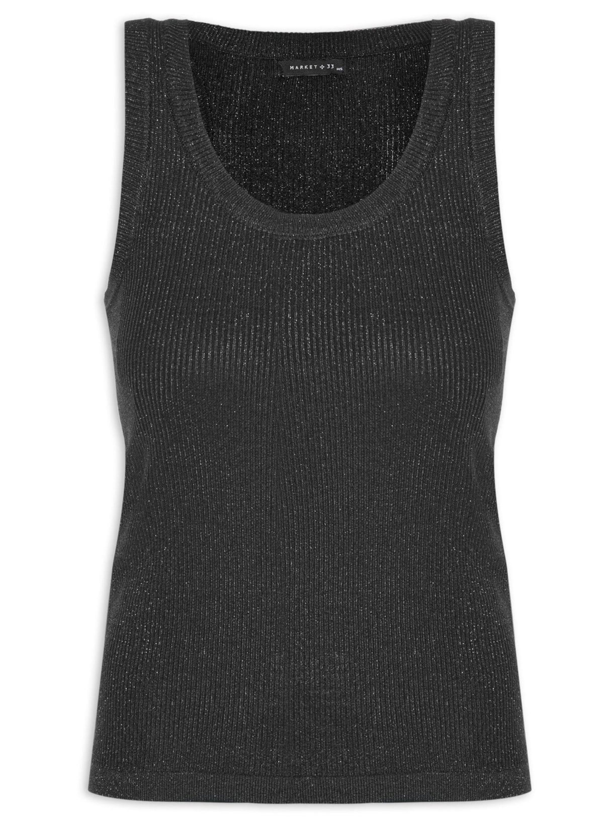 Regata Feminina Com Lurex - Preto