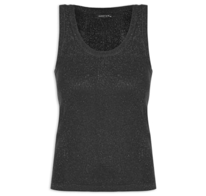 Regata Feminina Com Lurex - Preto