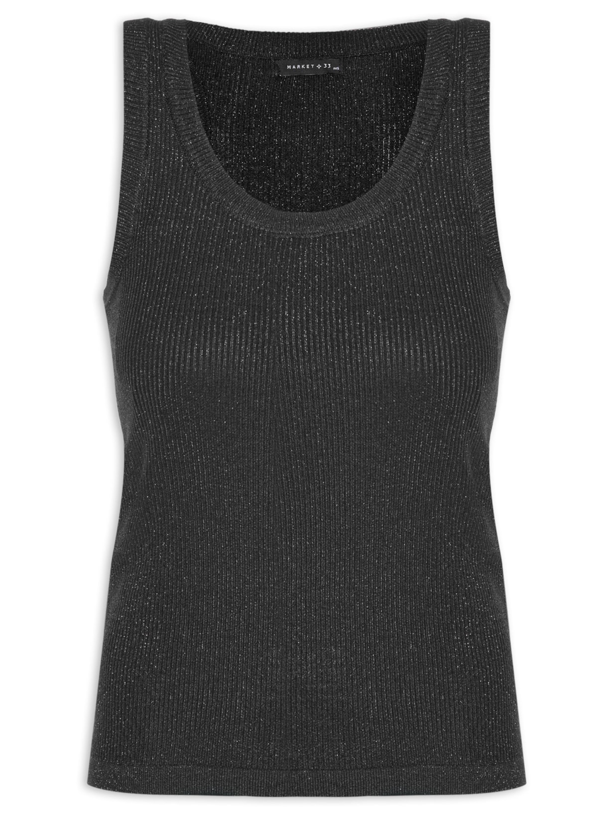 Regata Feminina Com Lurex - Preto