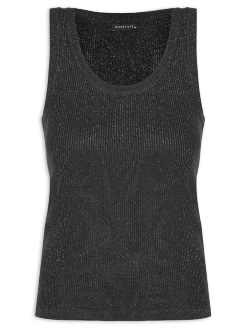Regata Feminina Com Lurex - Preto