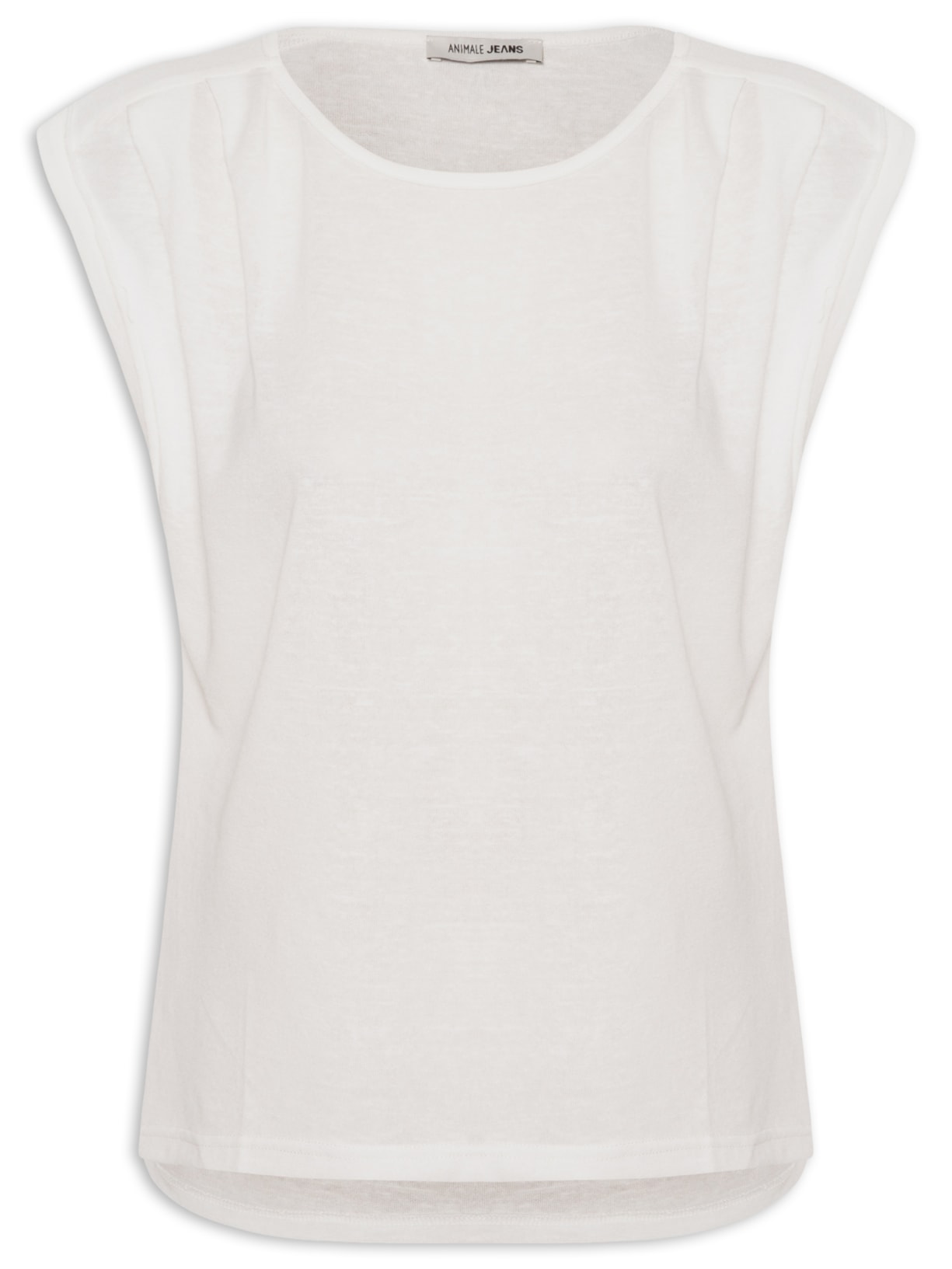 Regata Feminina Com Pregas No Ombro Branco Animale Jeans