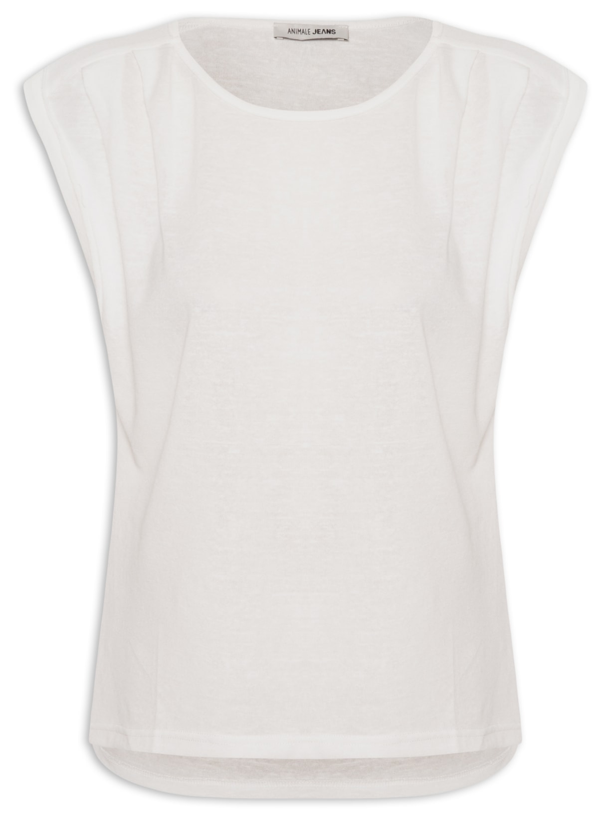 Regata Feminina Com Pregas No Ombro - Branco