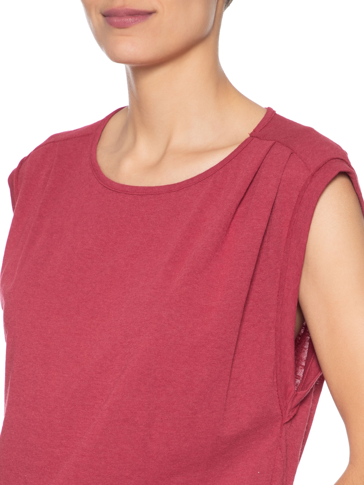 Regata Feminina Com Pregas No Ombro Vermelho Animale Jeans