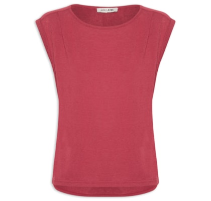 Regata Feminina Com Pregas No Ombro - Vermelho