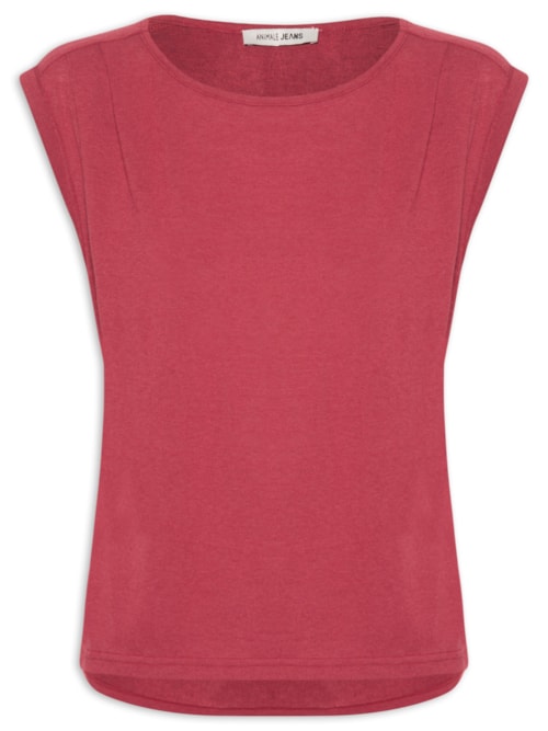 Regata Feminina Com Pregas No Ombro - Vermelho
