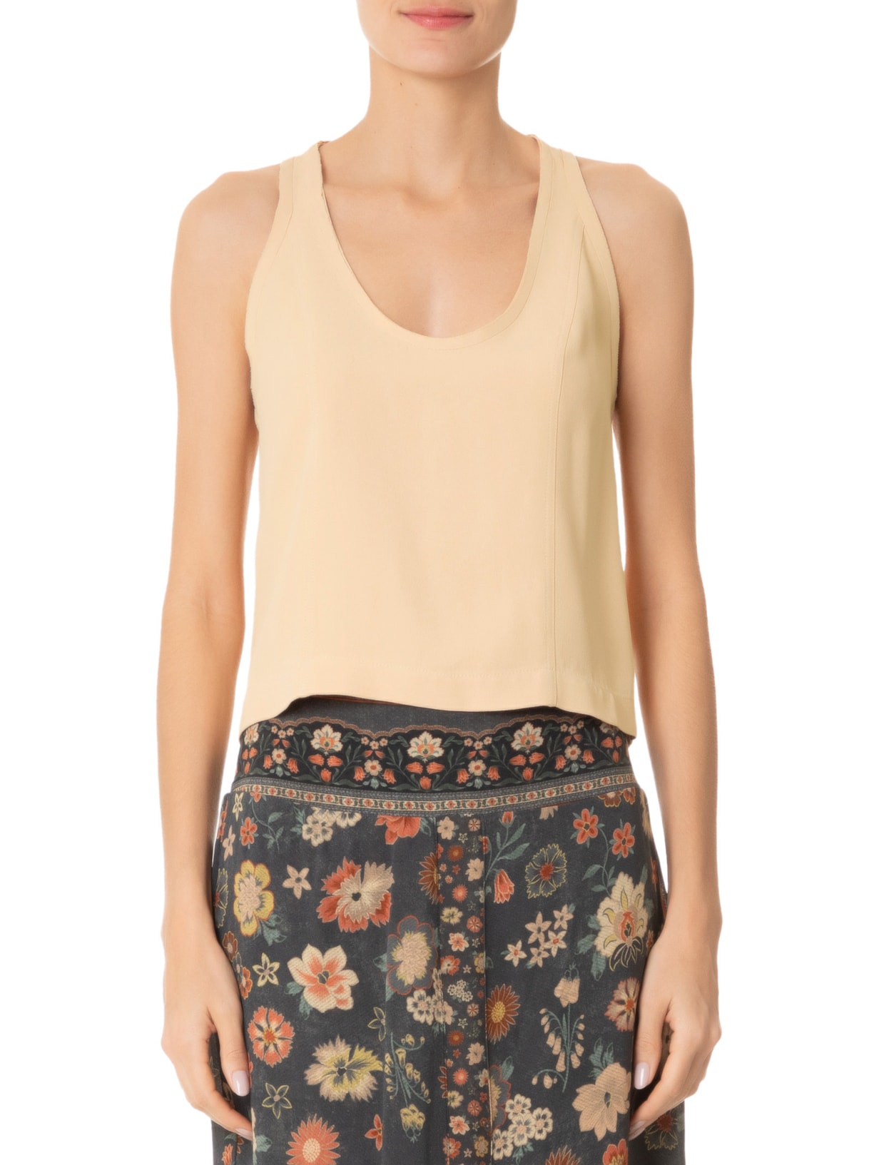 Regata Feminina Crepe Bege Maria Filó