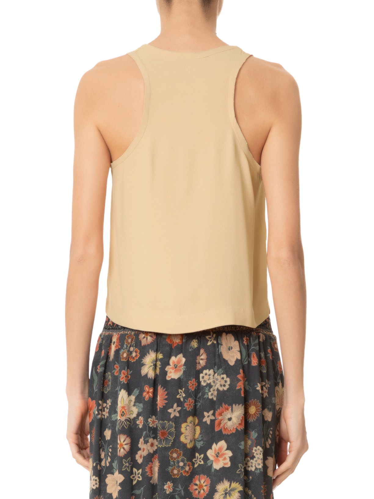 Regata Feminina Crepe Bege Maria Filó