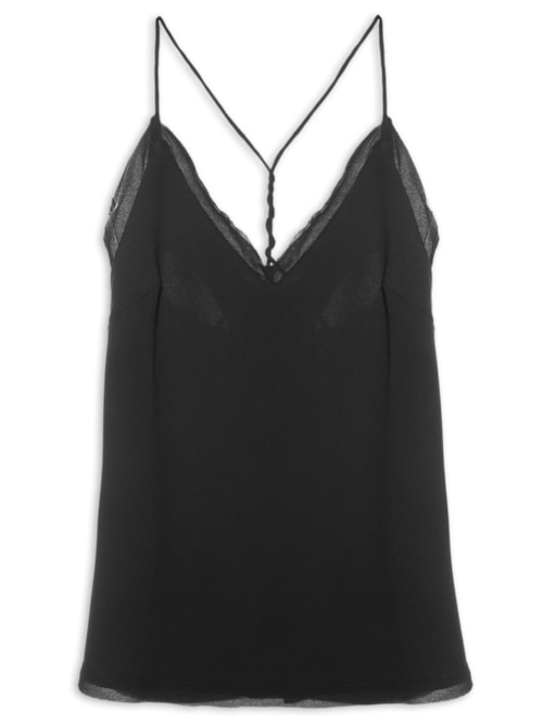 Regata Feminina Crepe Nó – Preto