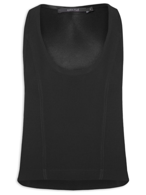 Regata Feminina Crepe - Preto