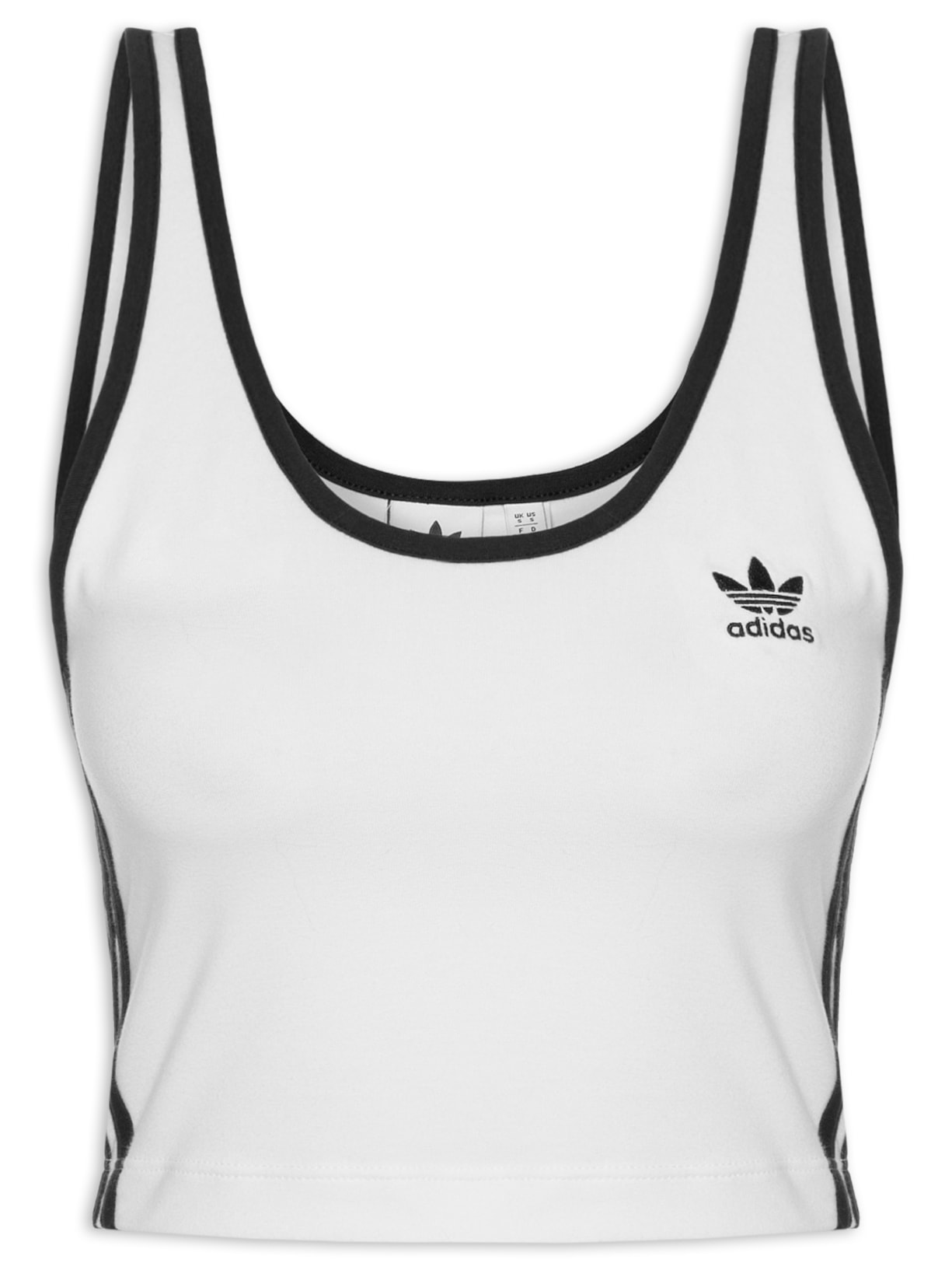 Regata Feminina Crooped 3 Stripes - Branco