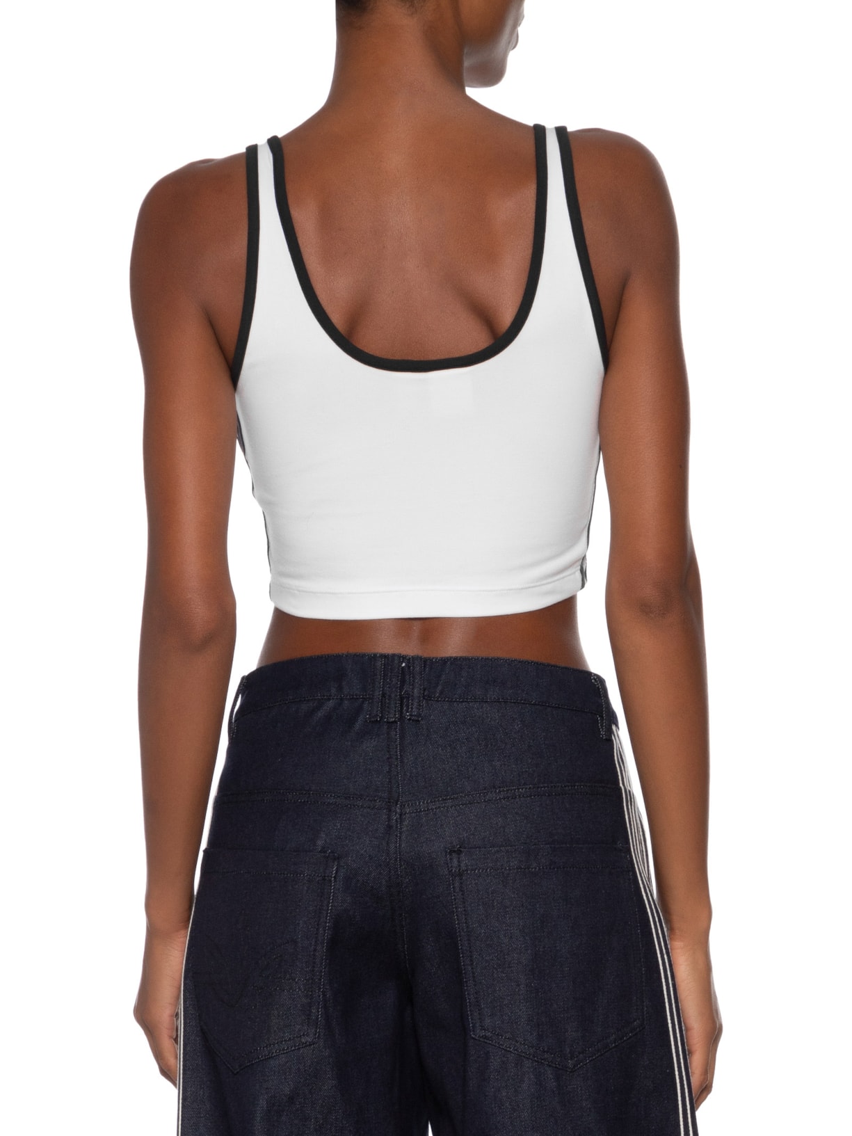 Regata Feminina Crooped 3 Stripes Branco Adidas Originals