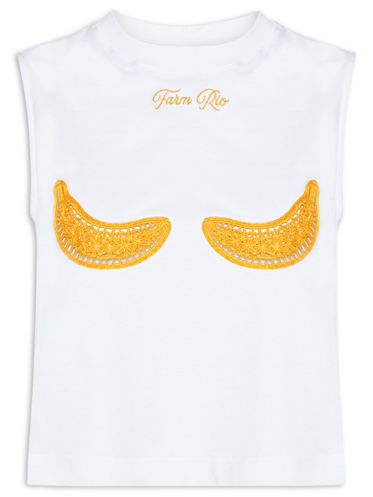 Regata Feminina Cropped Bananas Richillieu Branco Farm