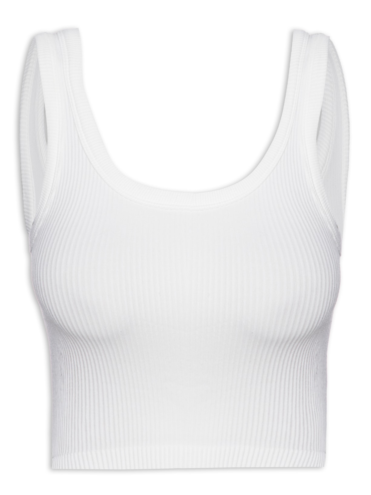 Regata Feminina Cropped Canelada - Branco