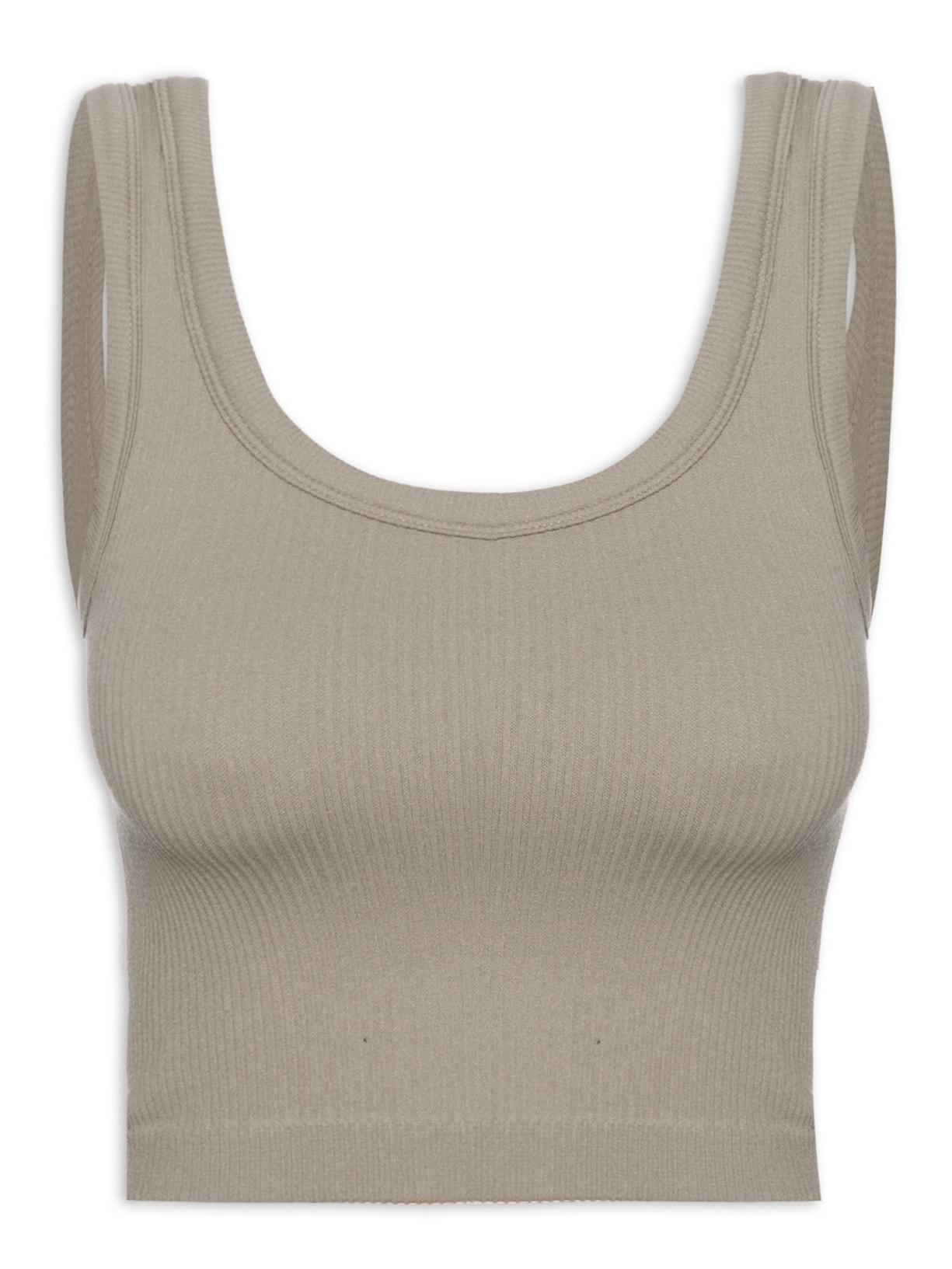 Regata Feminina Cropped Canelada - Cinza