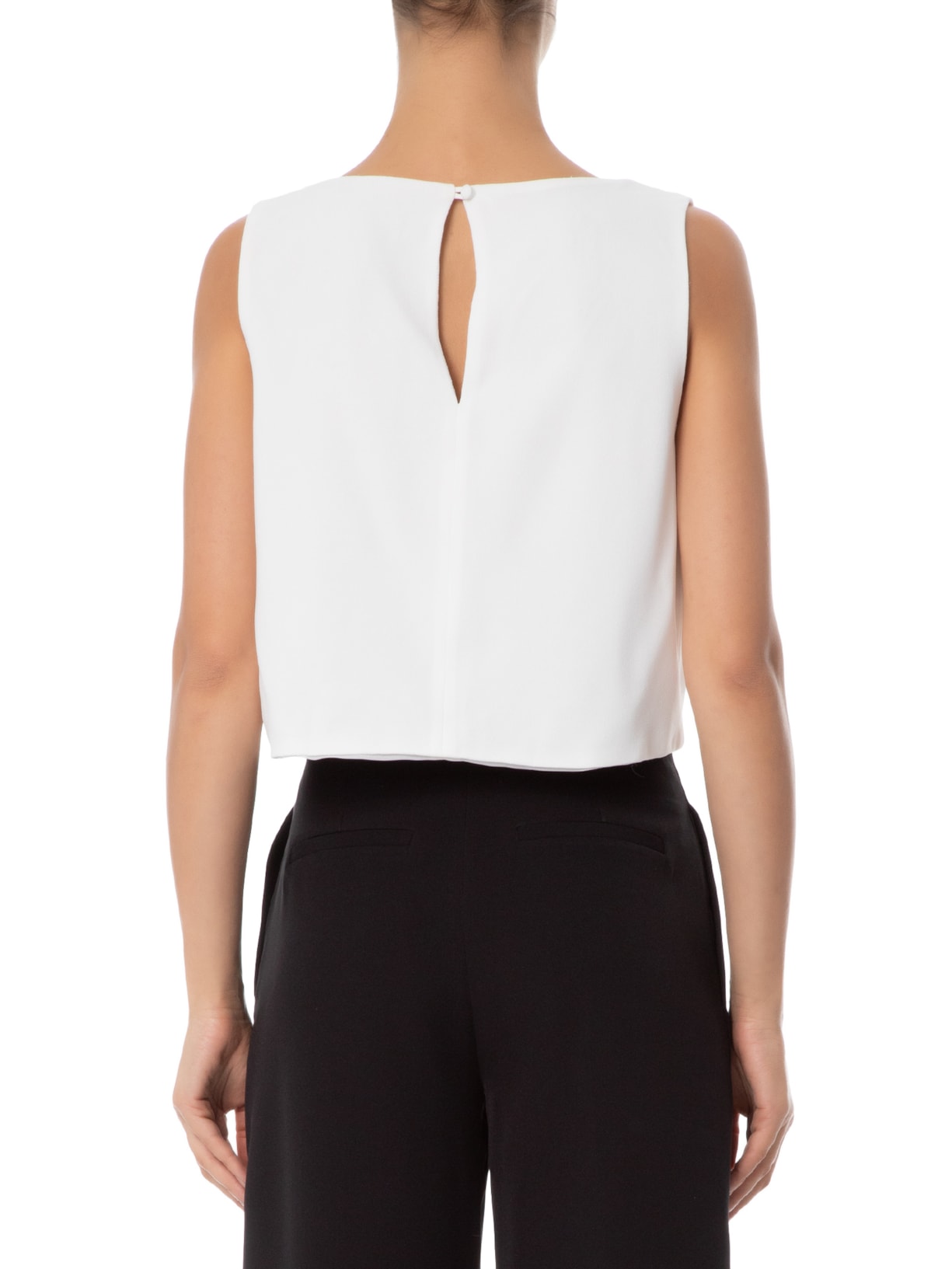 Regata Feminina Cropped Com Barra Assimétrica Branco Animale