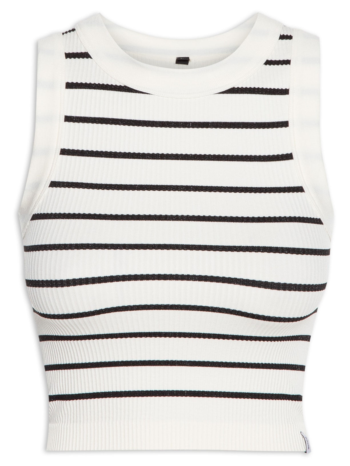 Regata Feminina Cropped Decote Redondo - Branco