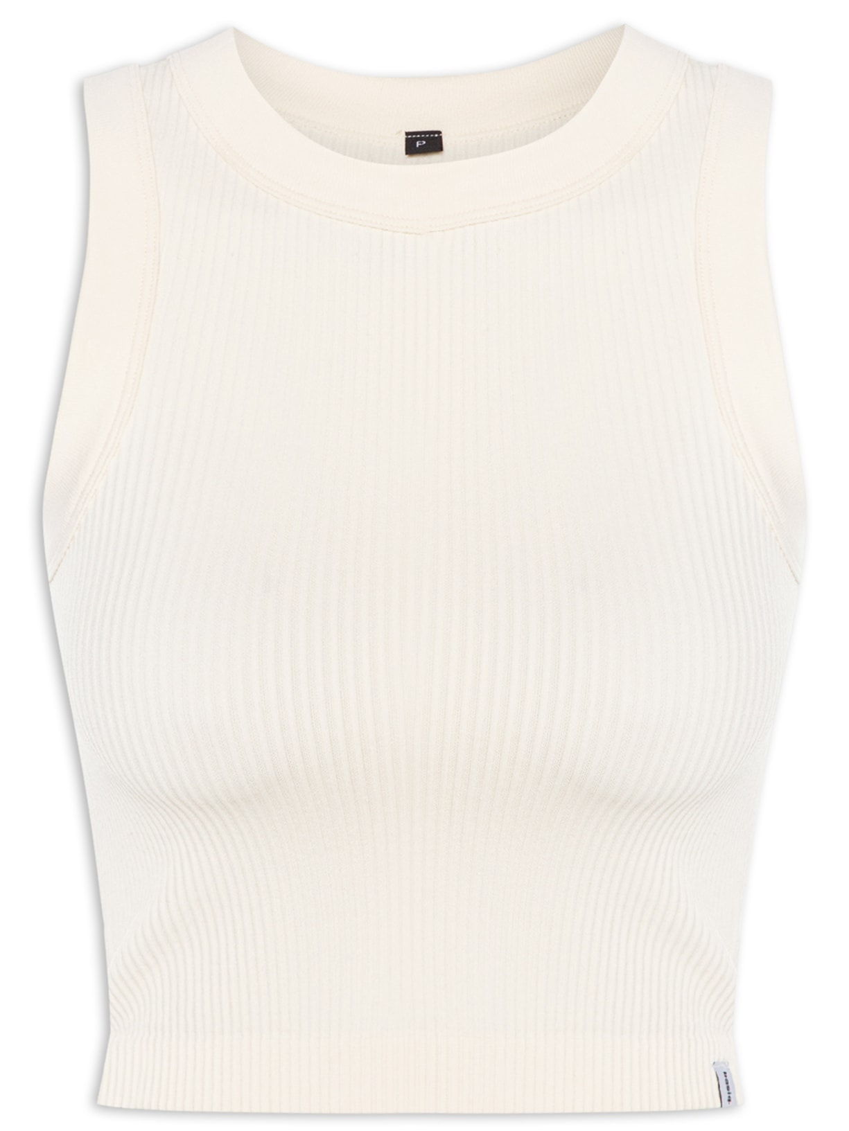 Regata Feminina Cropped Decote Redondo - Off White