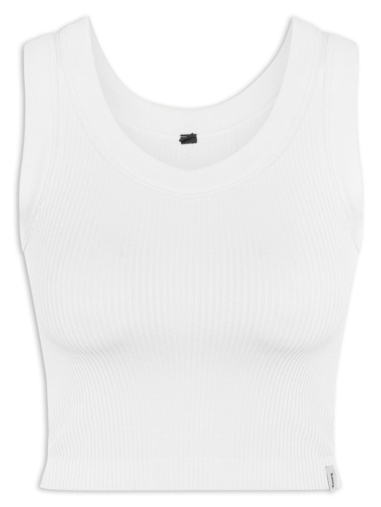 Regata Feminina Cropped Decote U - Branco