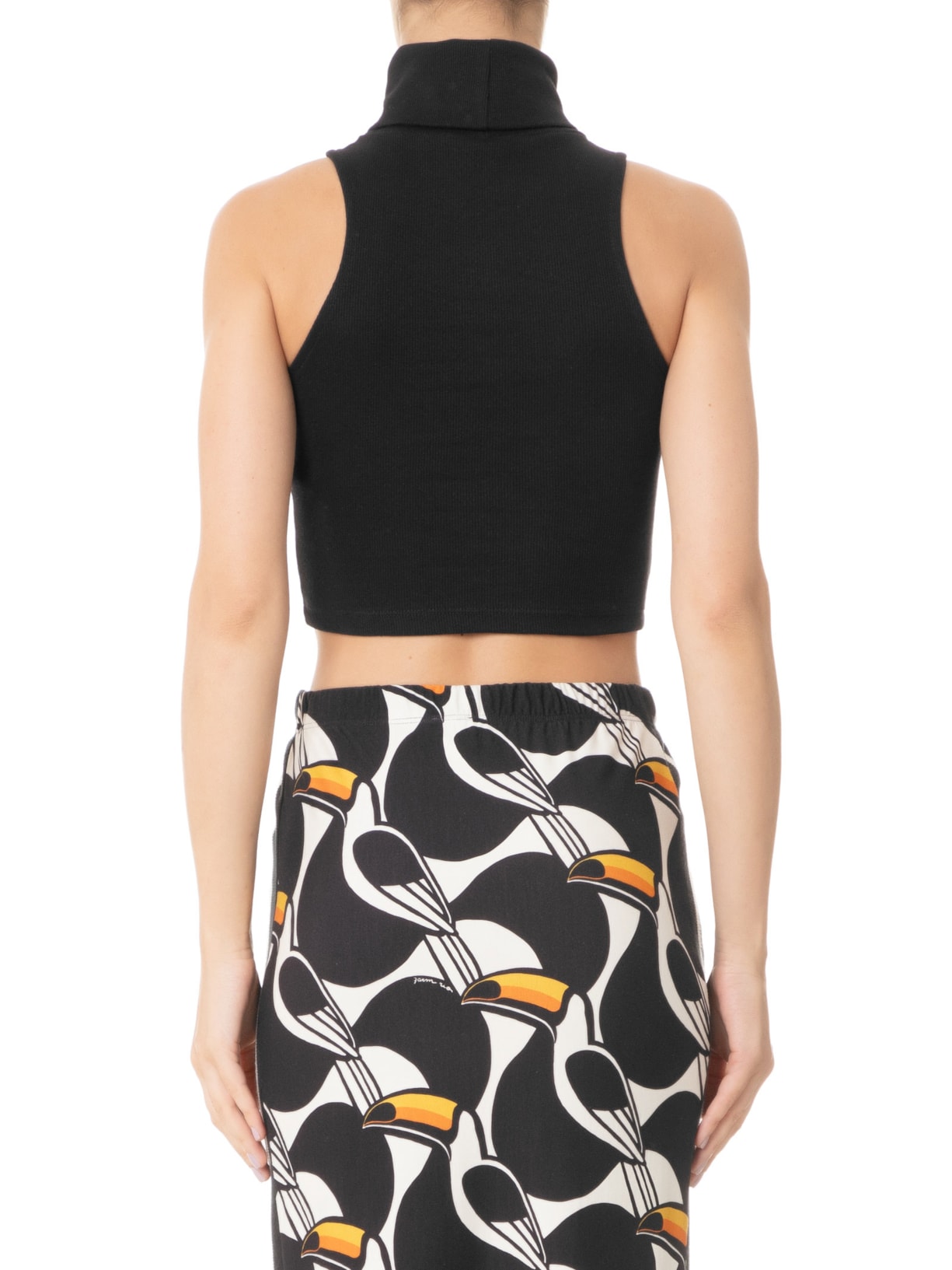 Regata Feminina Cropped Gola Bella Preto Farm