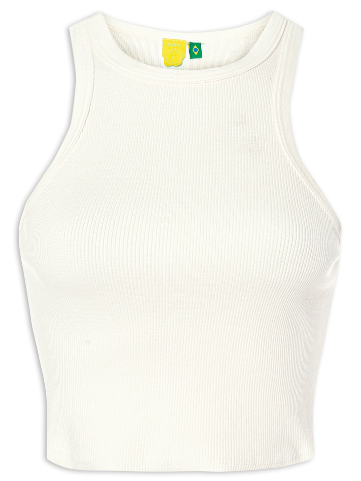 Regata Feminina Cropped Rib - Off White