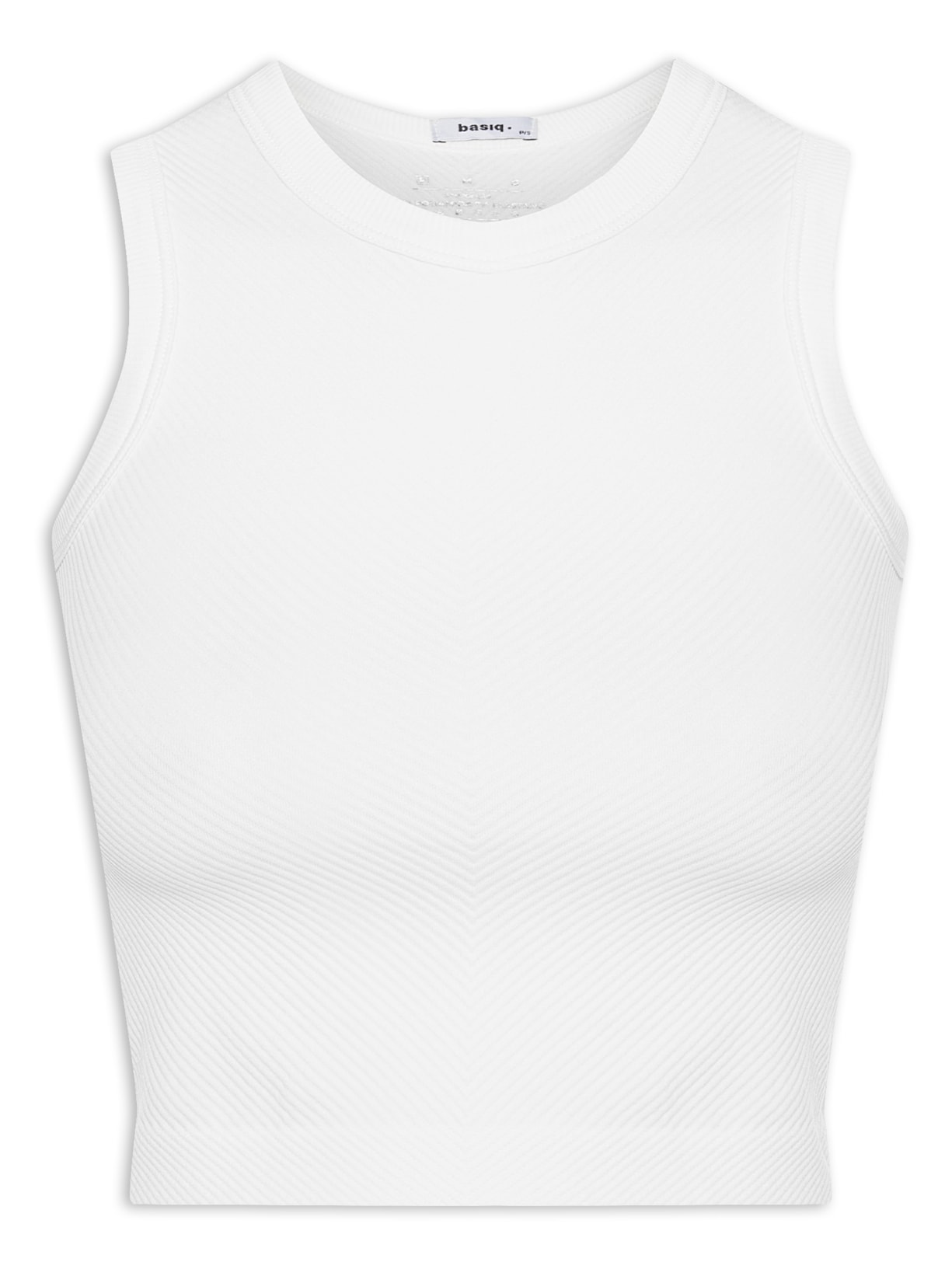 Regata Feminina Cropped Texturizada - Branco