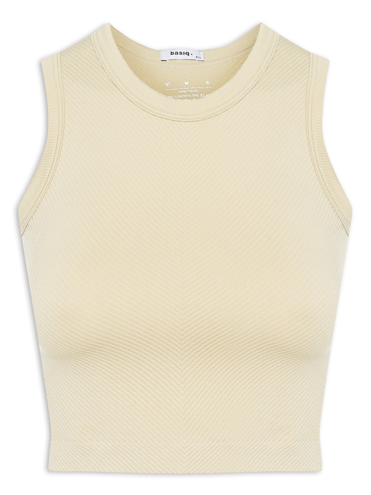 Regata Feminina Cropped Texturizada - Marrom