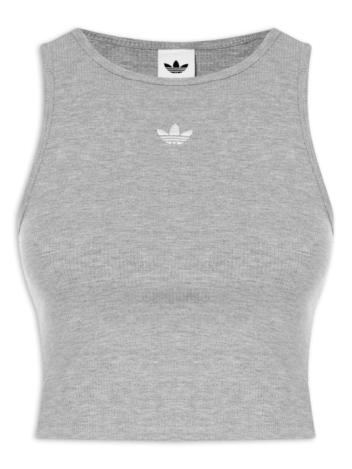 Regata Feminina Curta Trefoil Ess Cinza Adidas Originals