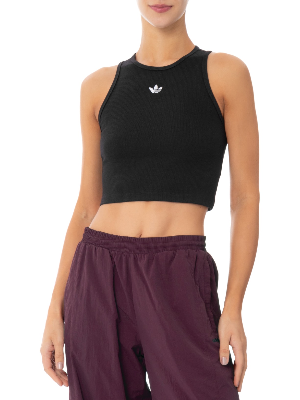 Regata Feminina Curta Trefoil Ess Preto Adidas Originals