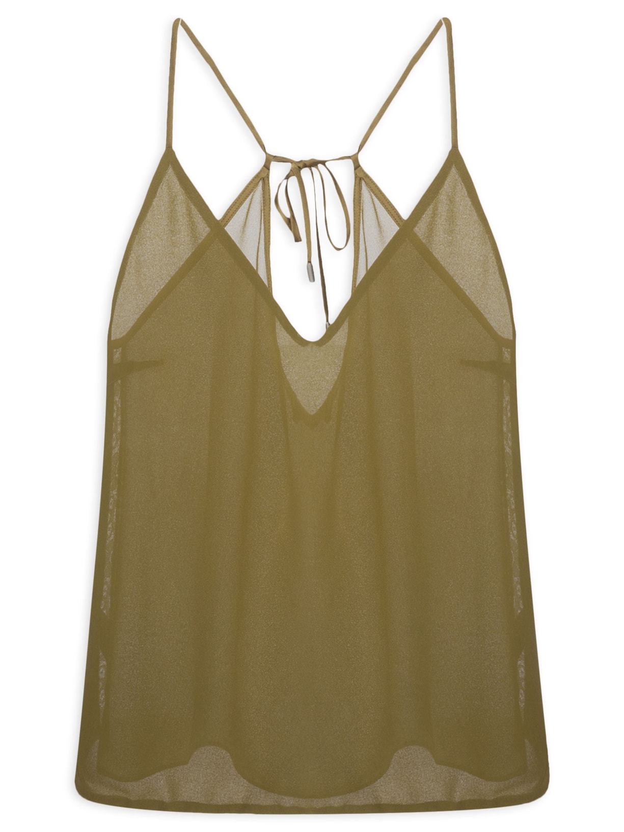 Regata Feminina De Georgette Verde Animale Jeans