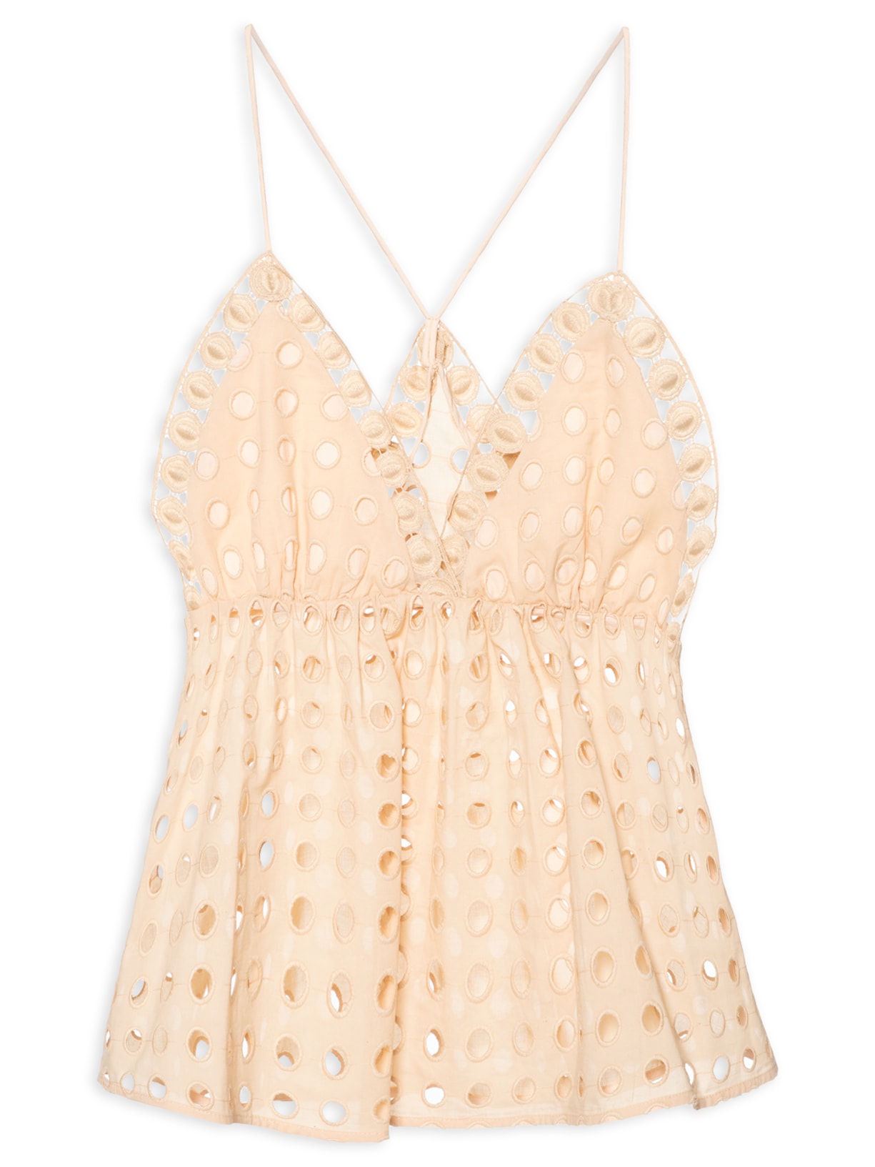 Regata Feminina De Laise Com Decote V Marzi - Bege