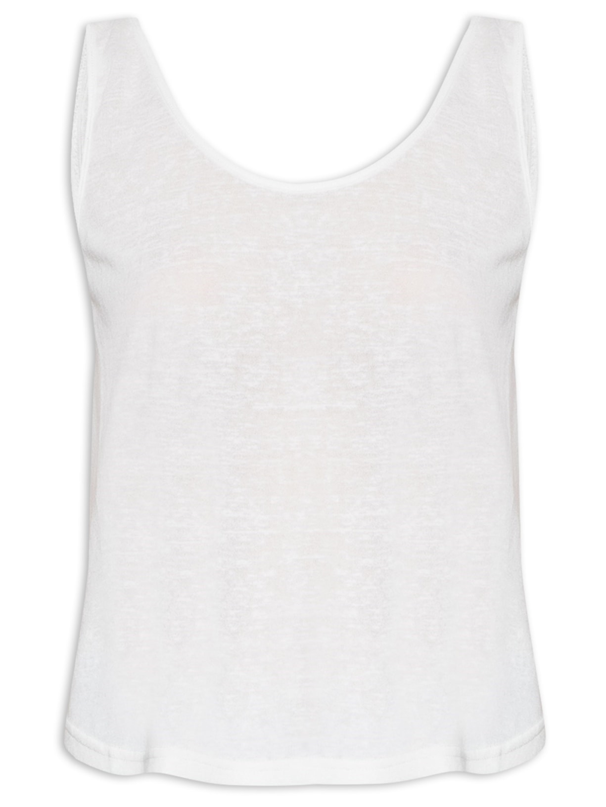 Regata Feminina De Malha Básica Alça Fina - Branco