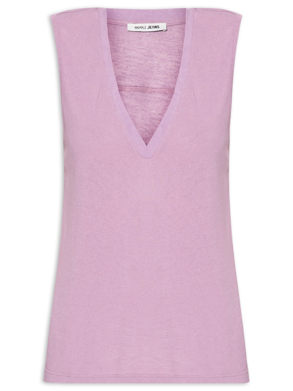 Regata Feminina De Malha Básica Decote V - Roxo