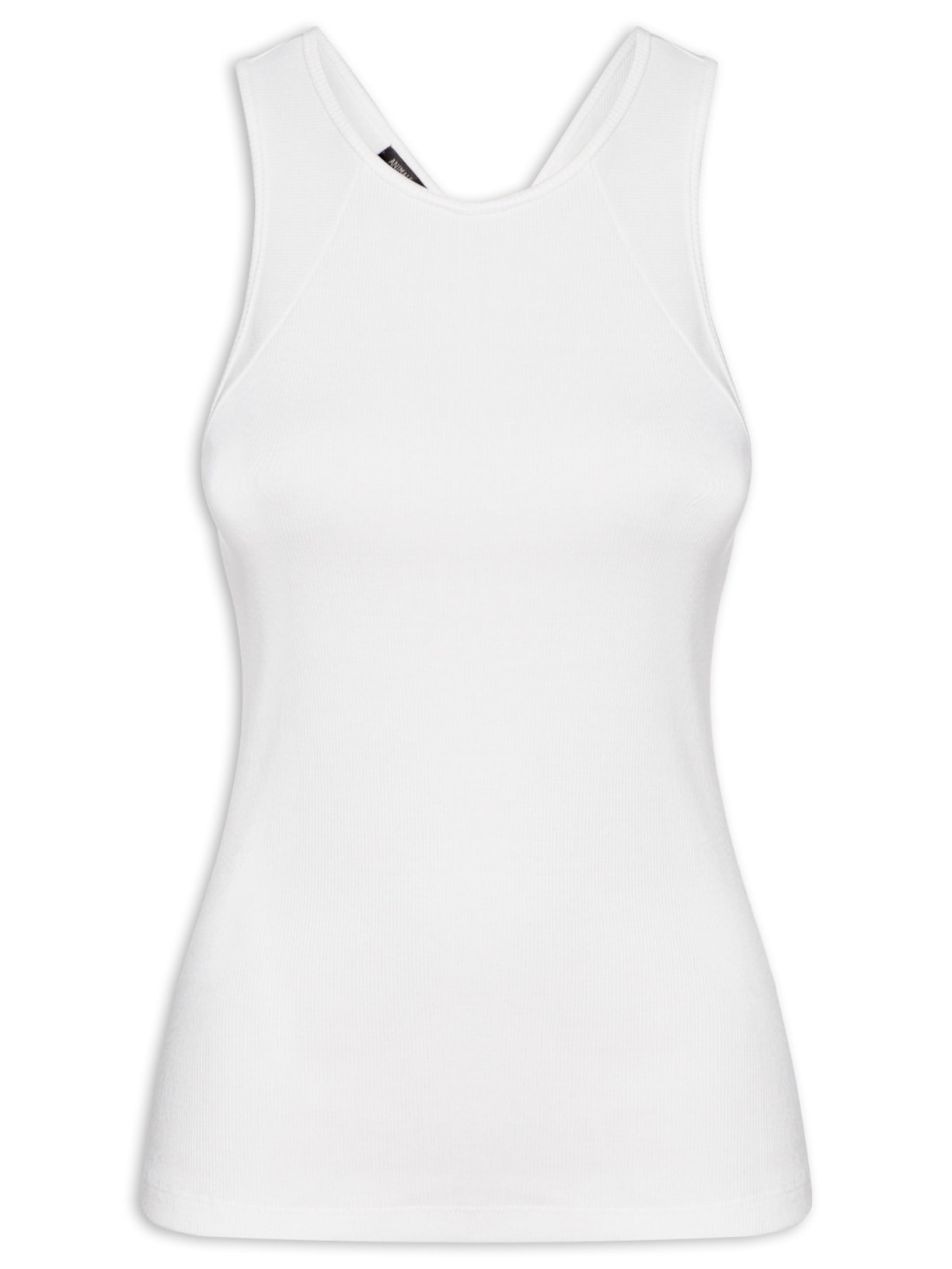 Regata Feminina De Malha Com Cava Nadador Baixa - Branco