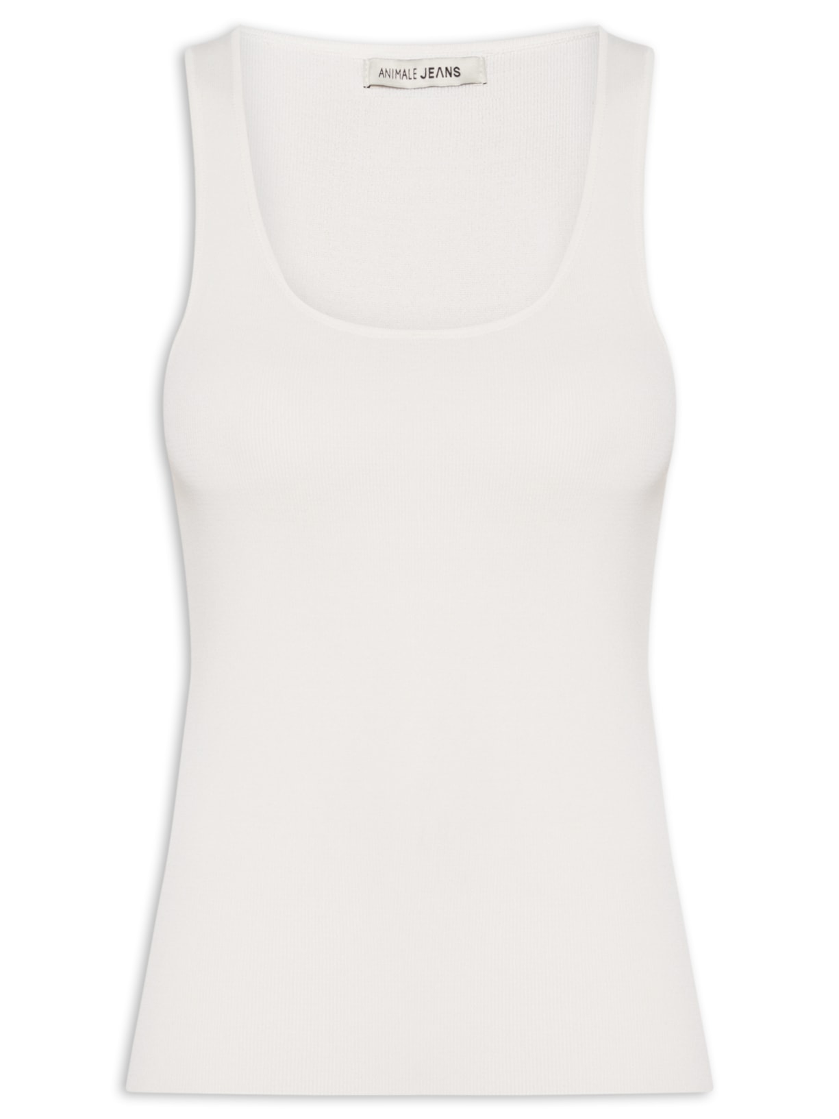 Regata Feminina De Tricot Básica Branco Animale Jeans