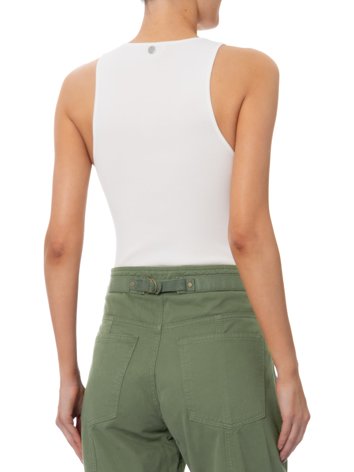 Regata Feminina De Tricot Básica Branco Animale Jeans