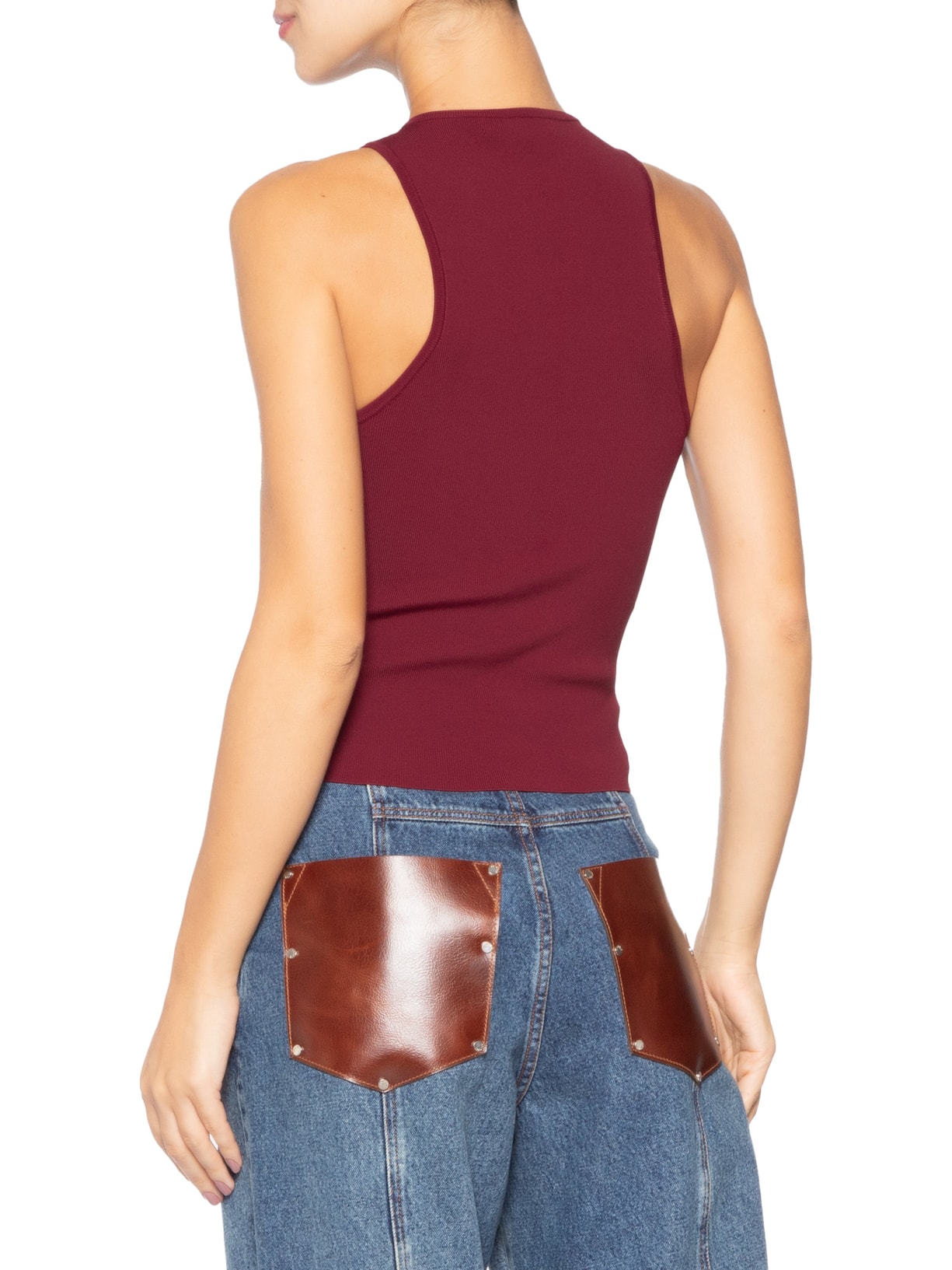 Regata Feminina De Tricot Básica Color Vermelho Animale