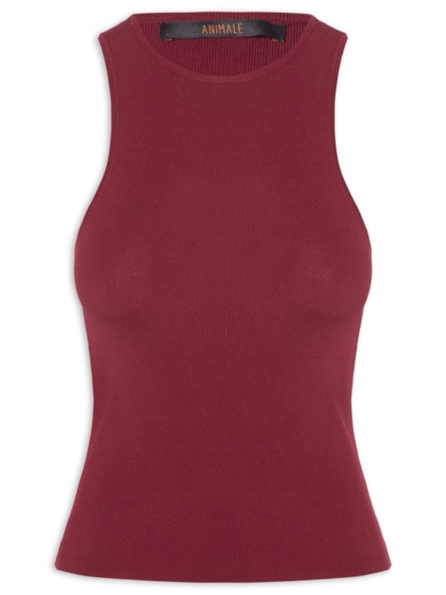 Regata Feminina De Tricot Básica Color - Vermelho