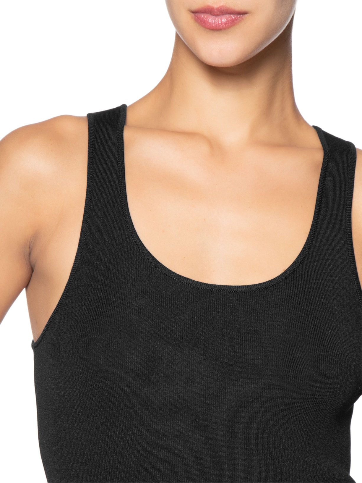 Regata Feminina de Tricot Básica Preto Animale Jeans