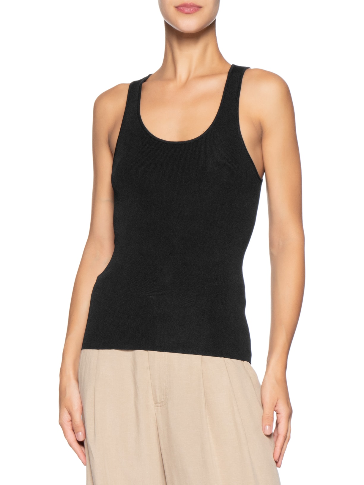 Regata Feminina de Tricot Básica – Preto Animale Jeans